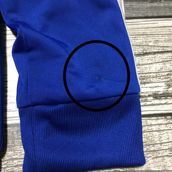 Adidas track jacket kids size 6 blue white 3 stripe full zip - Picture 6 of 9